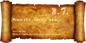 Mauritz Terézia névjegykártya
