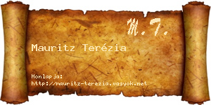 Mauritz Terézia névjegykártya